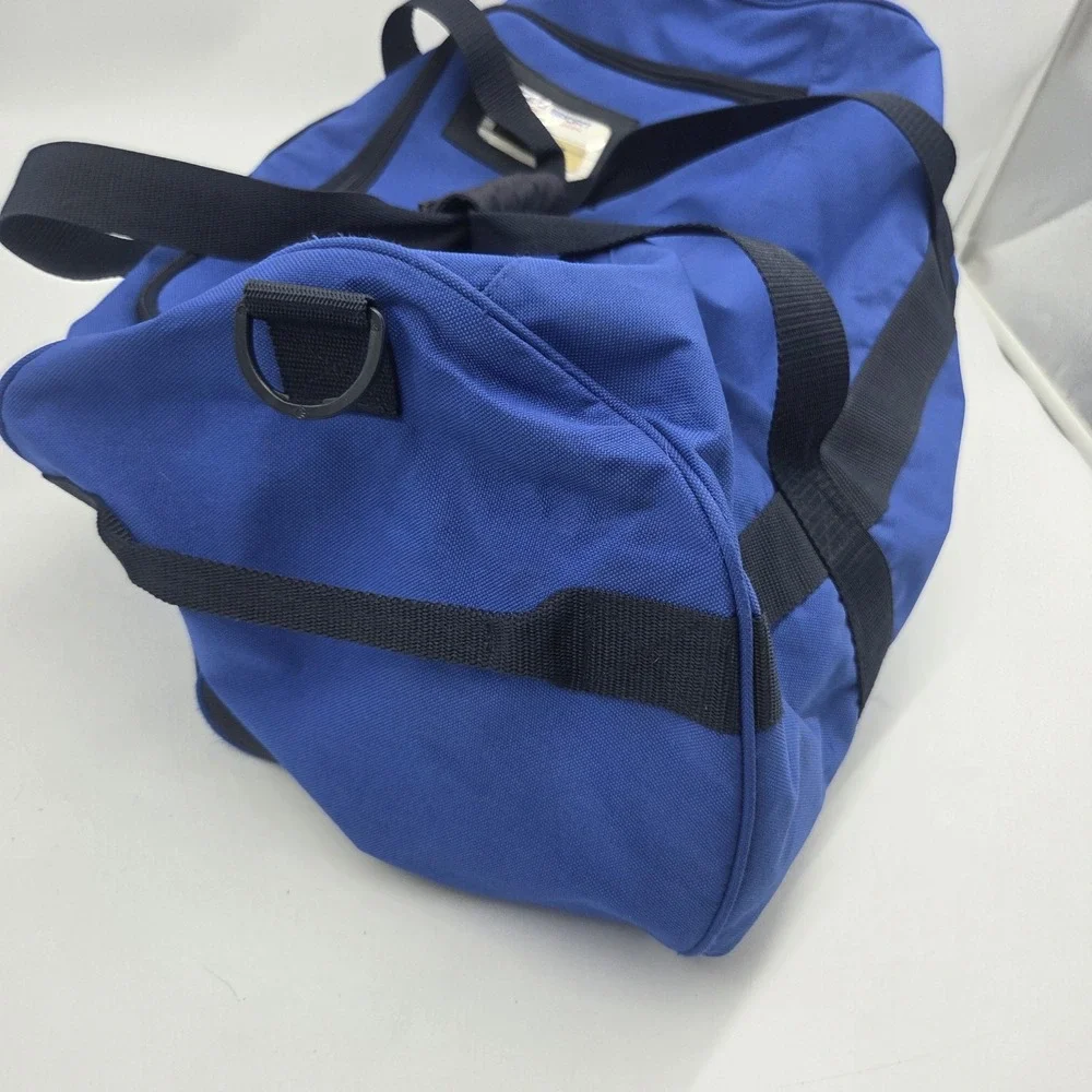 Vintage 90s Polo Sport Ralph Lauren Duffle Bag Blue Black RL Flag Gym Travel